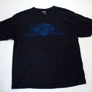 Harley Davidson Classic Badge Blue 90's 00's Flame